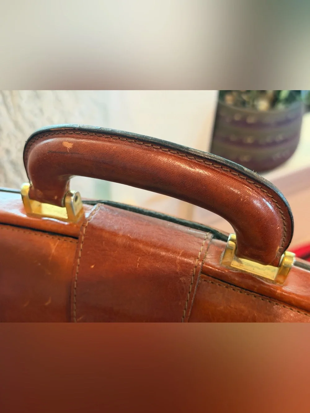 Bosca Leather Briefcase - Brown Classic Men’s Work Bag